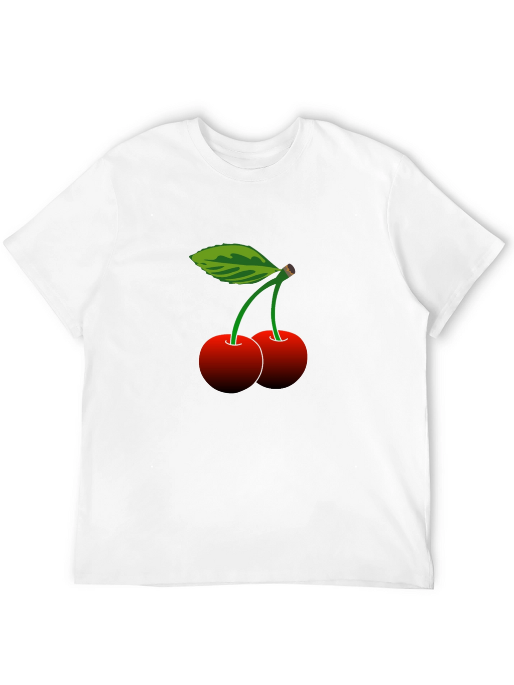 Cherry Print Black T-Shirt - Casual Style