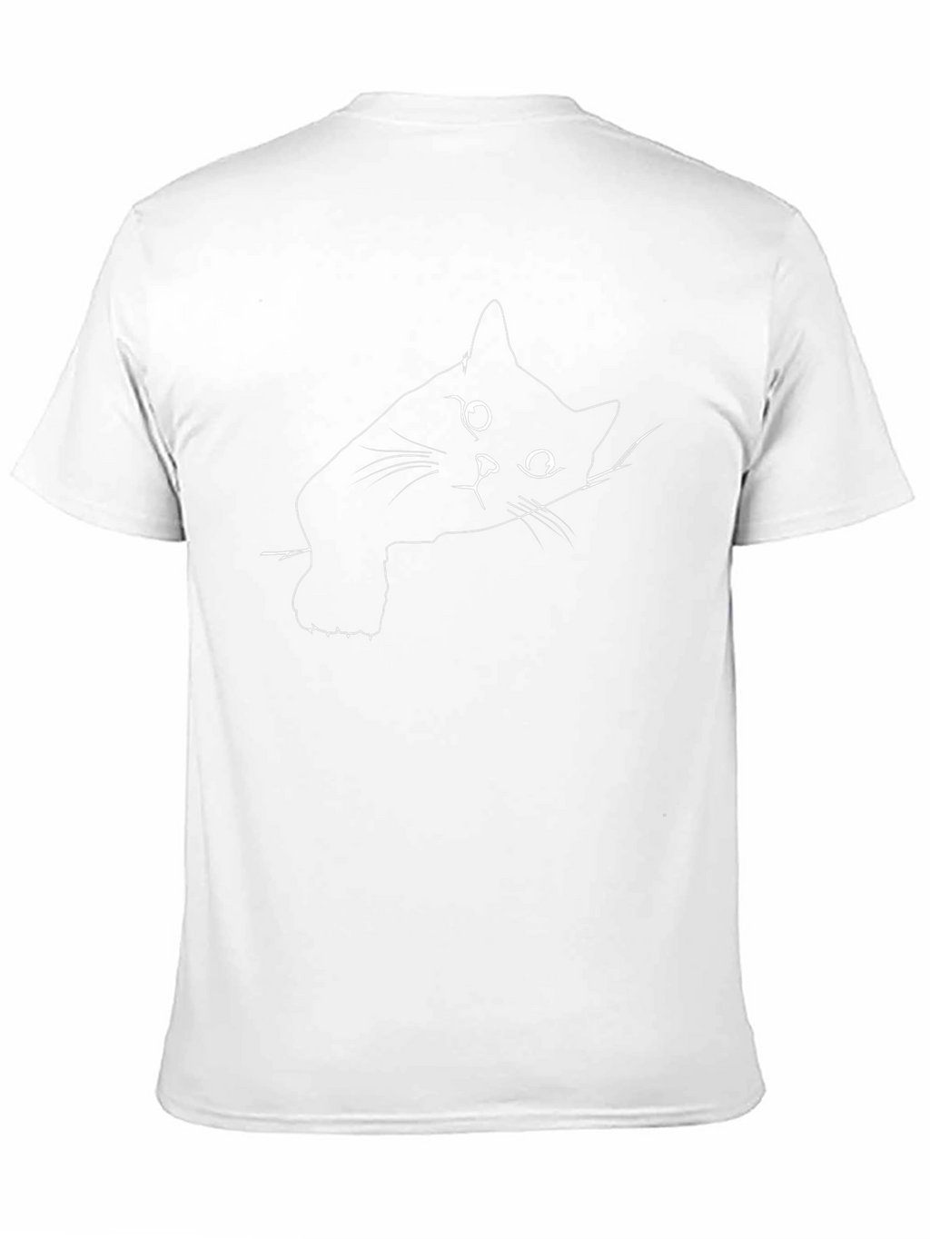 Black Cat Line Art Graphic Tee - Mens