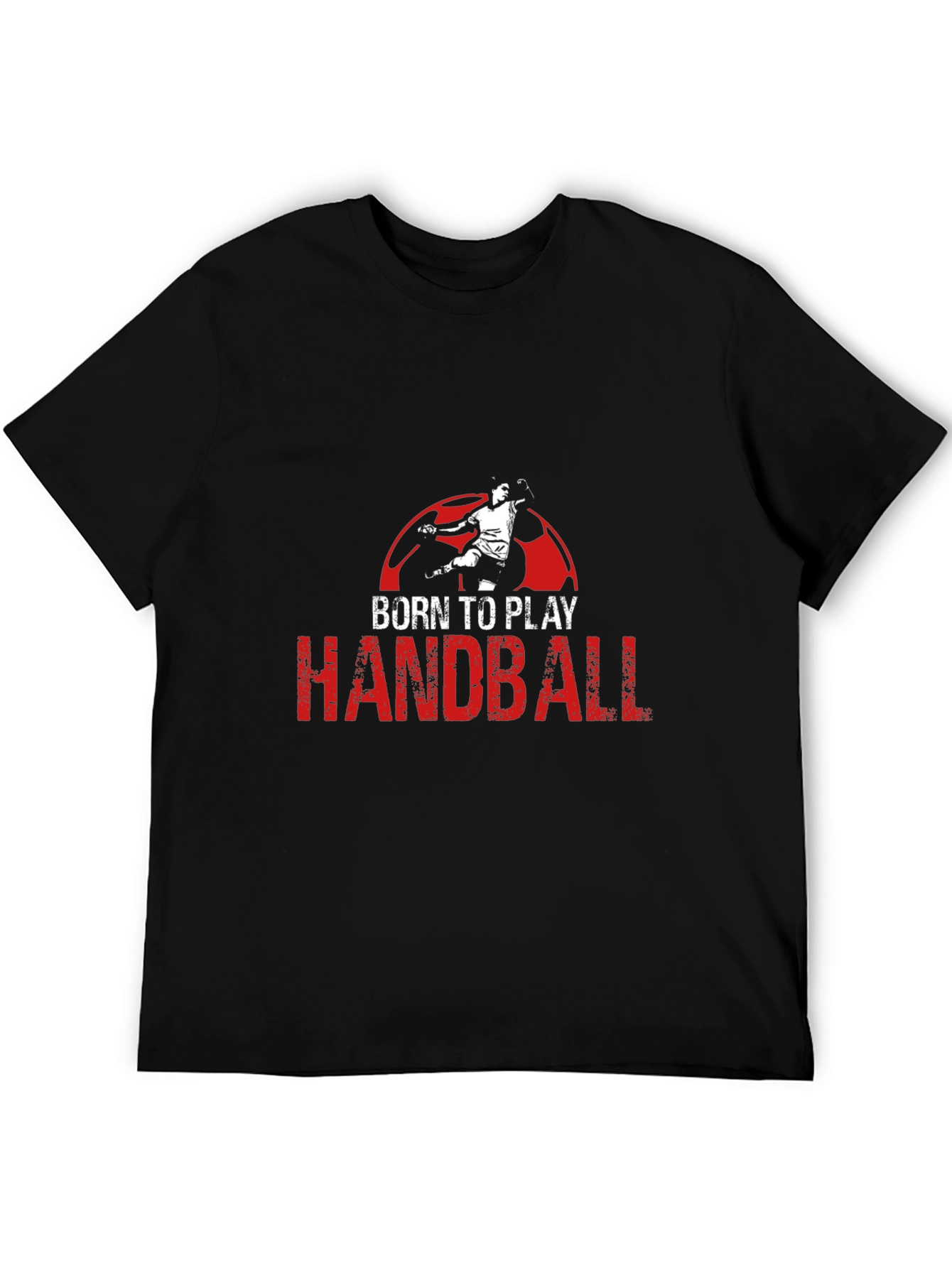 Born to Play Handball Black Graphic T-Shirt