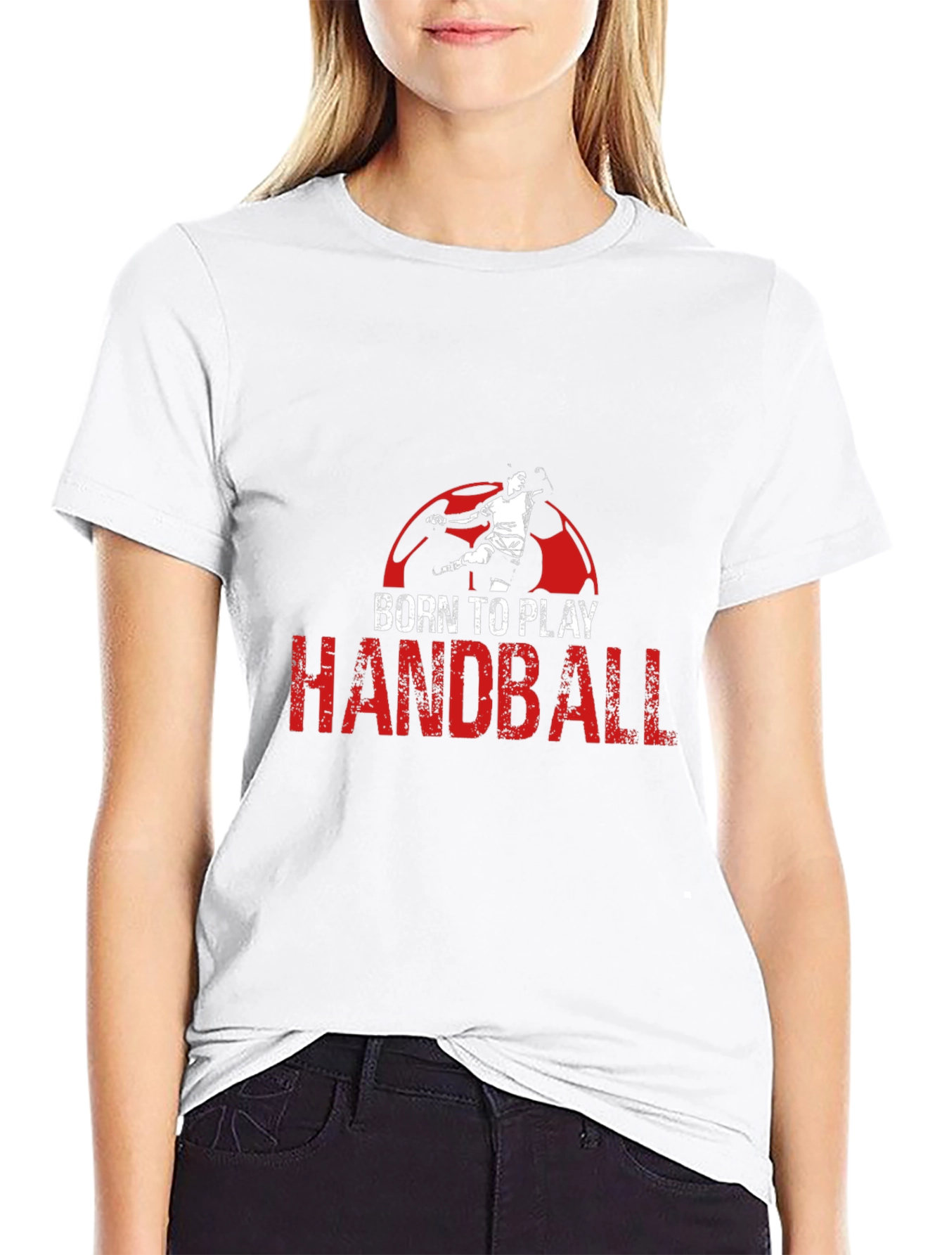 Born to Play Handball Black Graphic T-Shirt