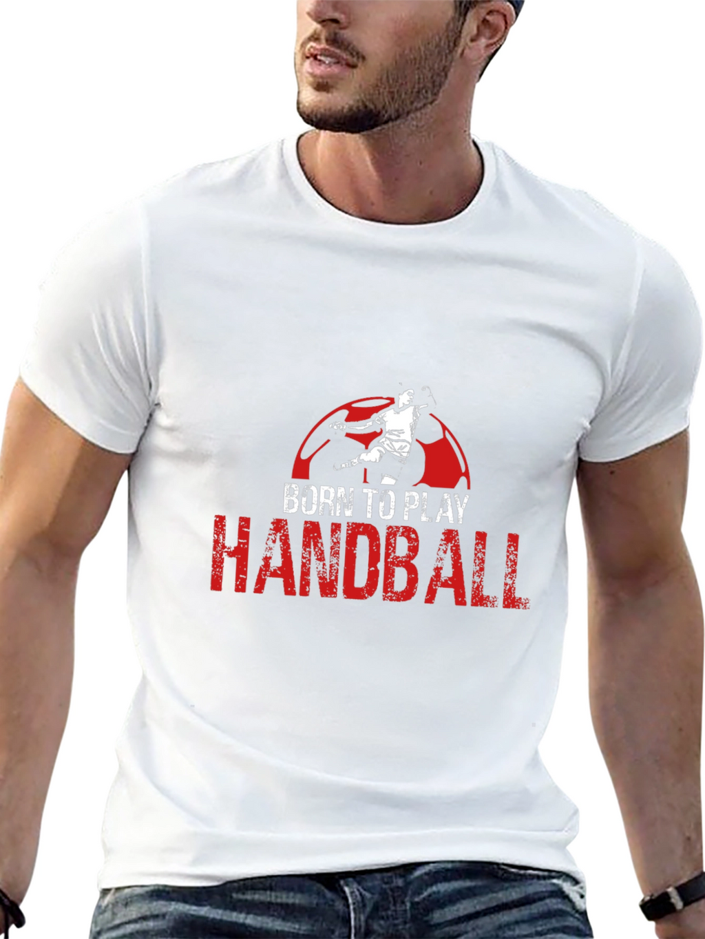 Born to Play Handball Black Graphic T-Shirt