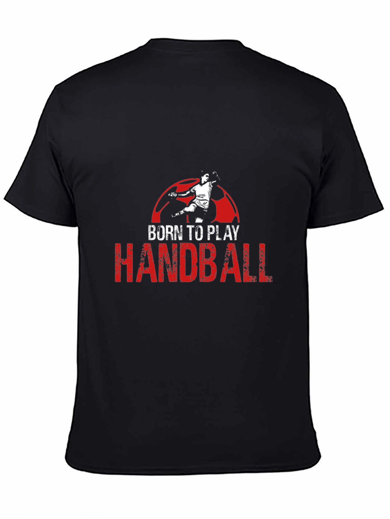 Born to Play Handball Black Graphic T-Shirt