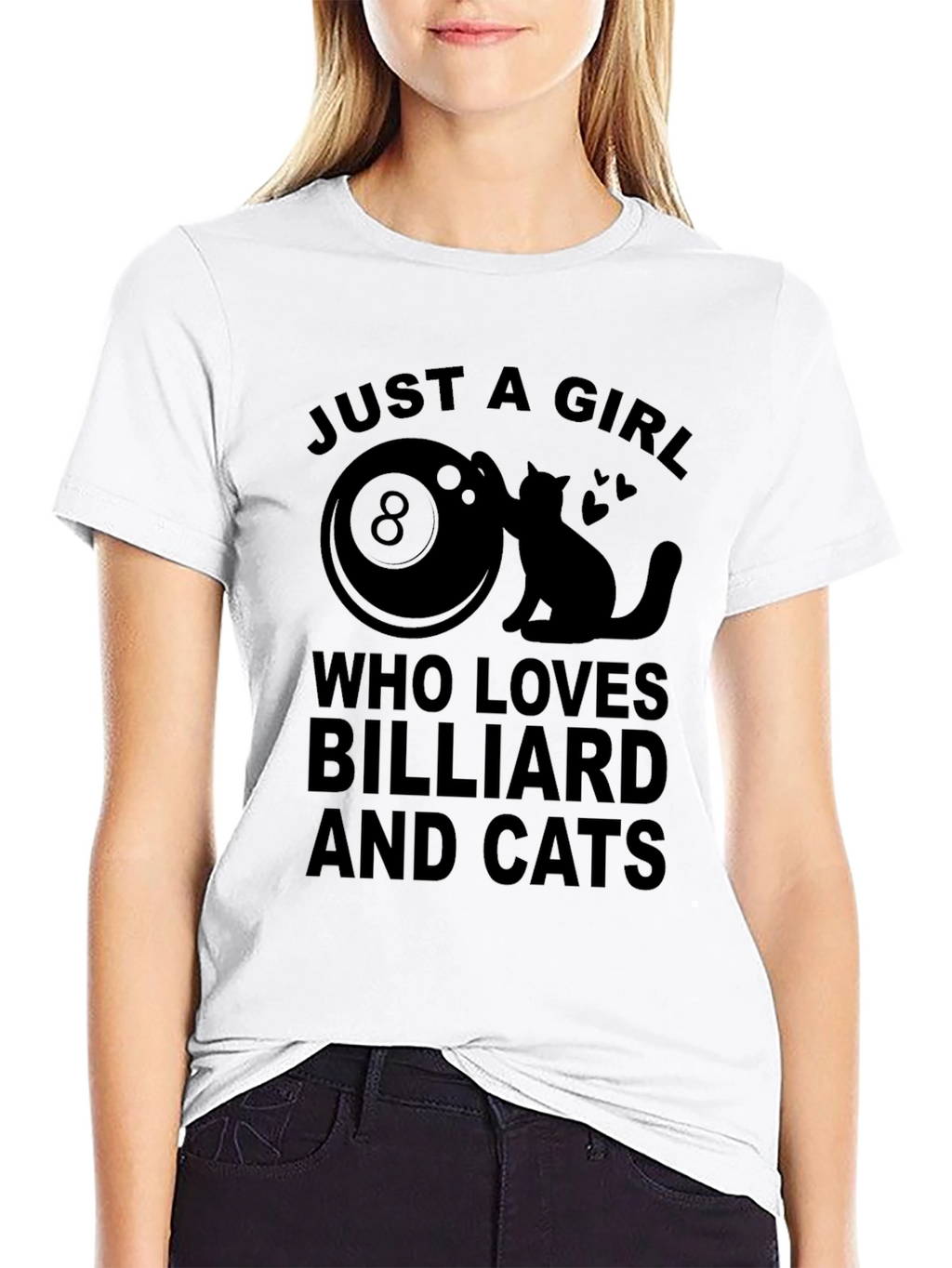 Just A Girl Who Loves Billiard and Cats T-Shirt