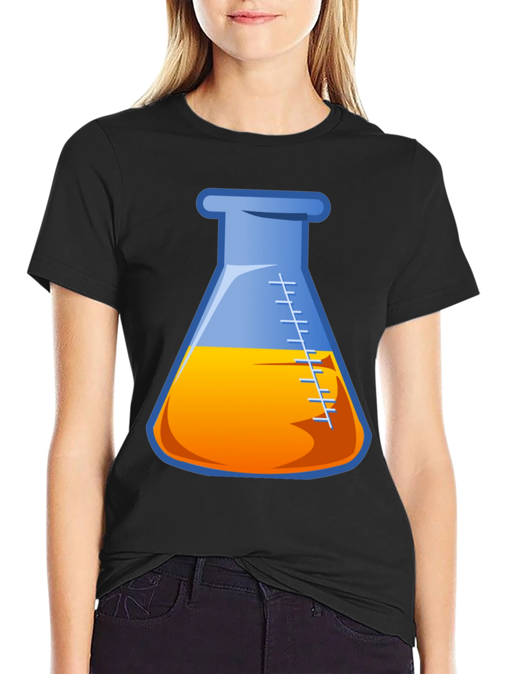 Science Beaker Graphic T-Shirt - Black