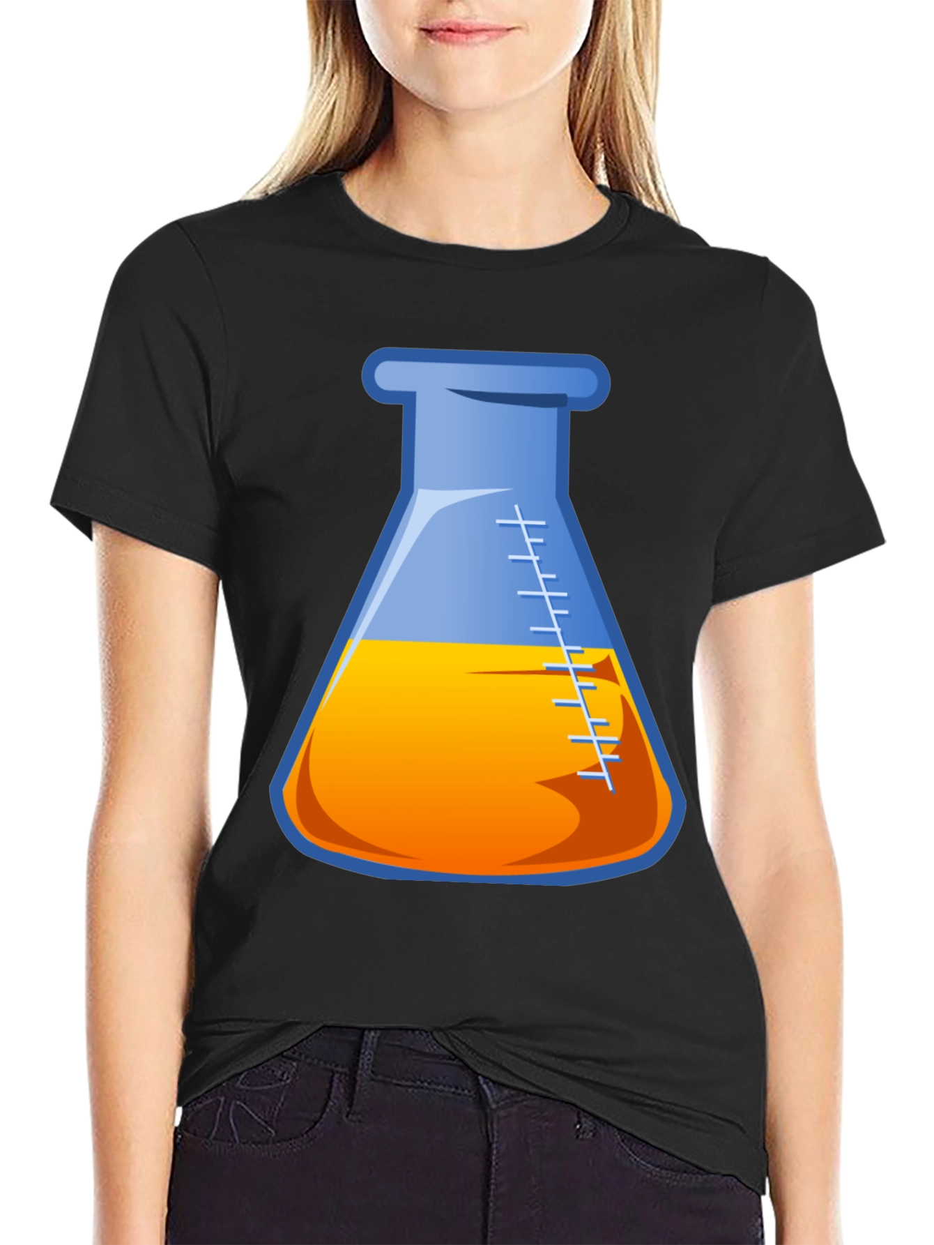 Science Beaker Graphic T-Shirt - Black