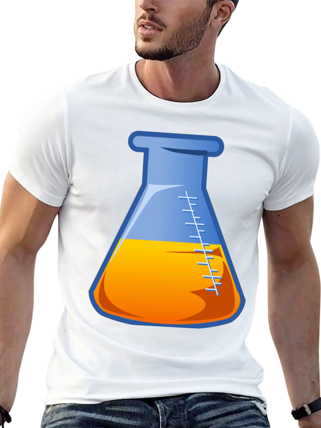 Science Beaker Graphic T-Shirt - Black
