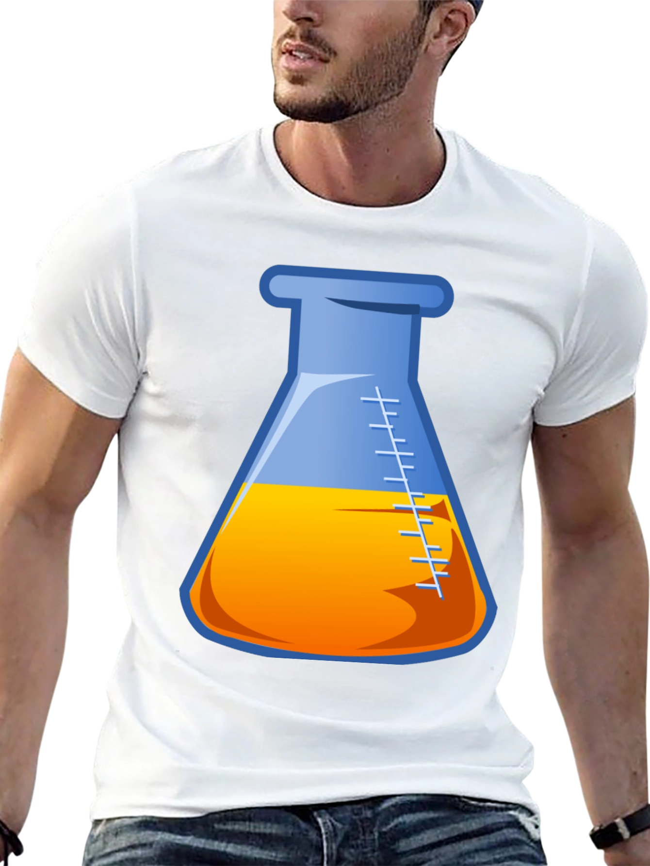 Science Beaker Graphic T-Shirt - Black