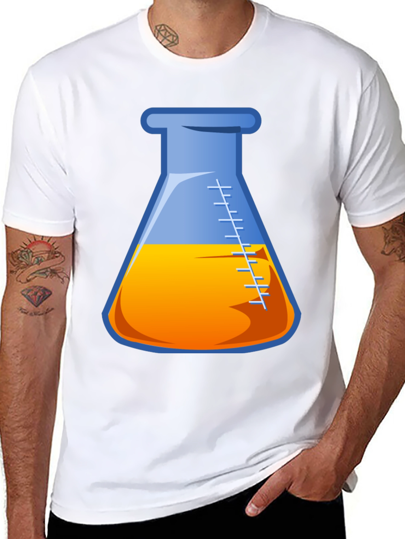Science Beaker Graphic T-Shirt - Black