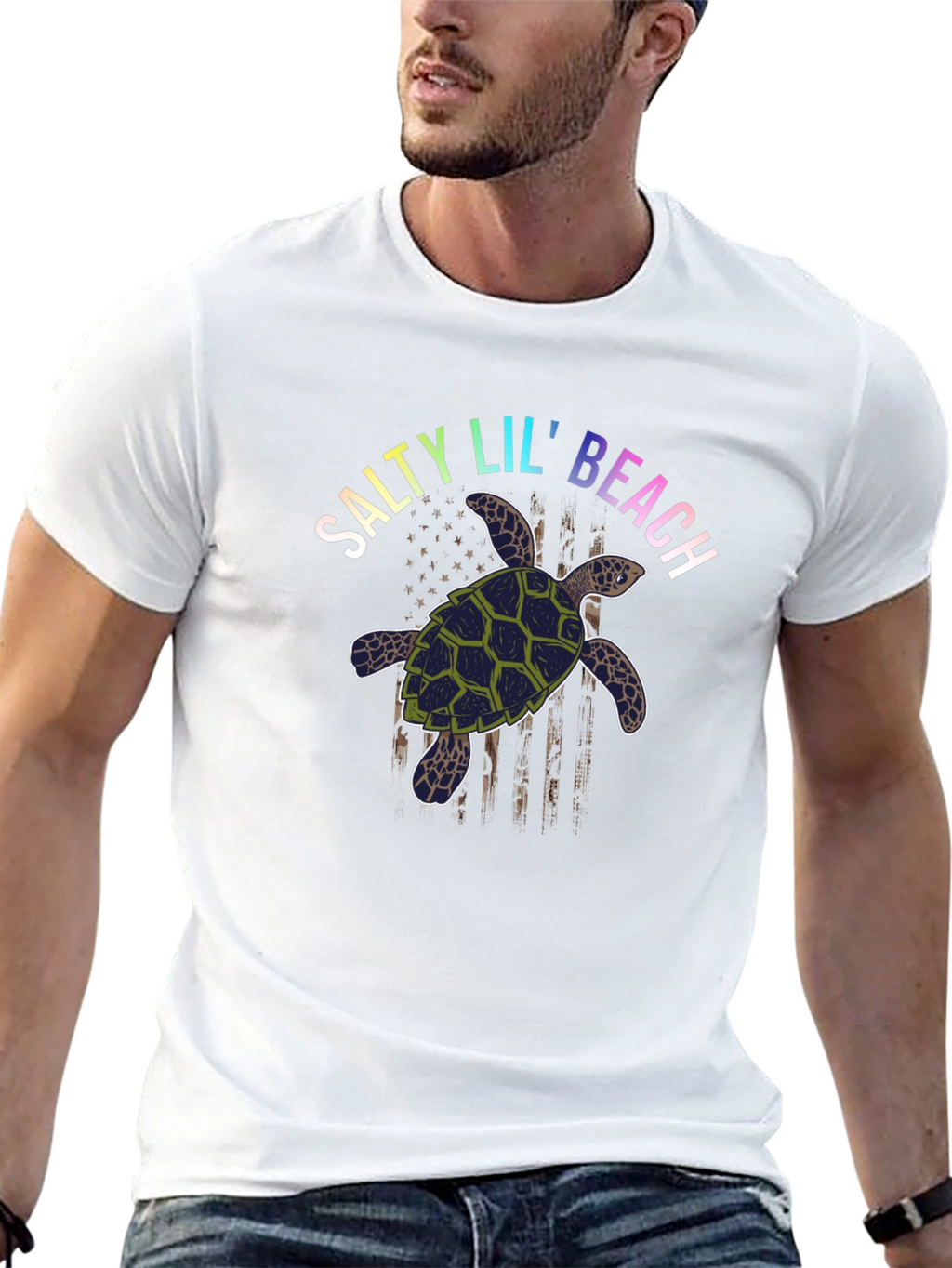 Salty Lil Beach Turtle Graphic T-Shirt