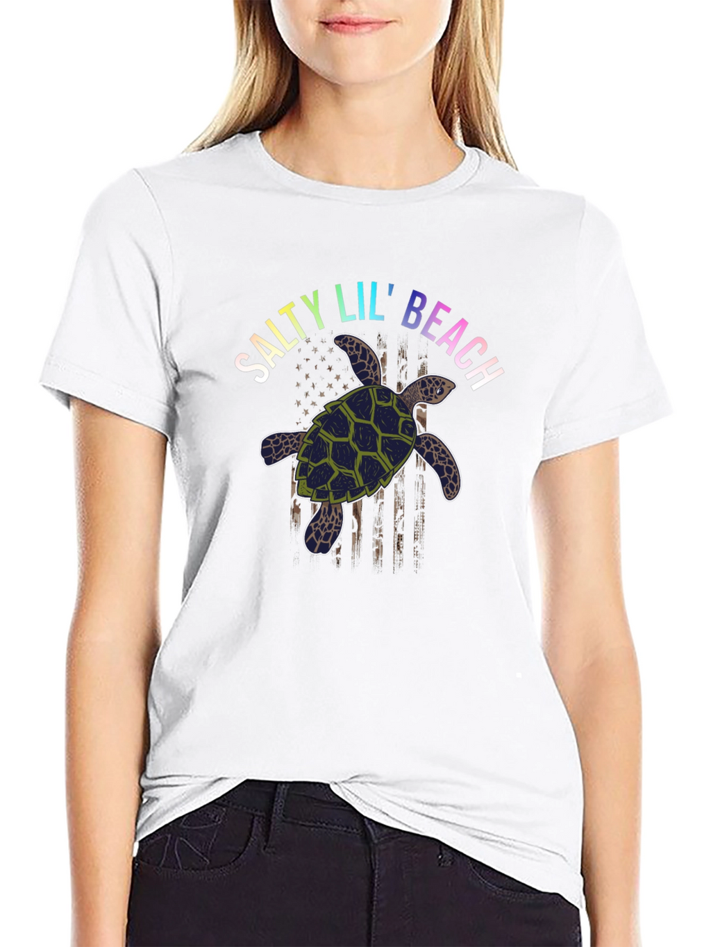 Salty Lil Beach Turtle Graphic T-Shirt