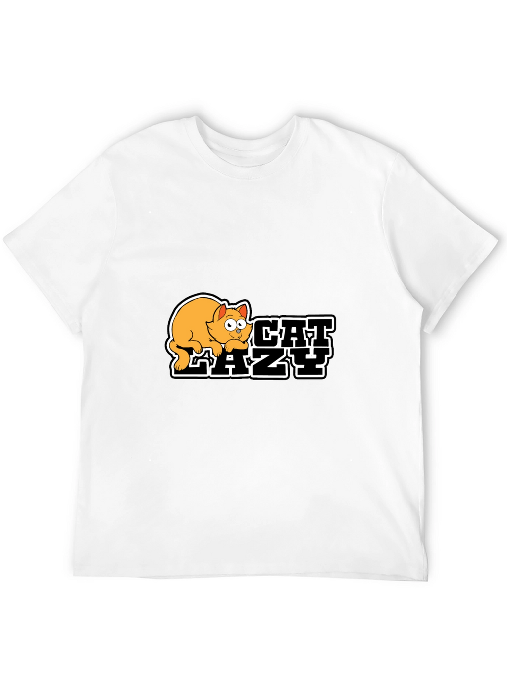 Lazy Cat Graphic Black T-Shirt - Unisex