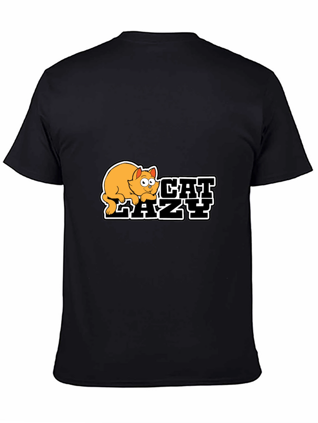 Lazy Cat Graphic Black T-Shirt - Unisex