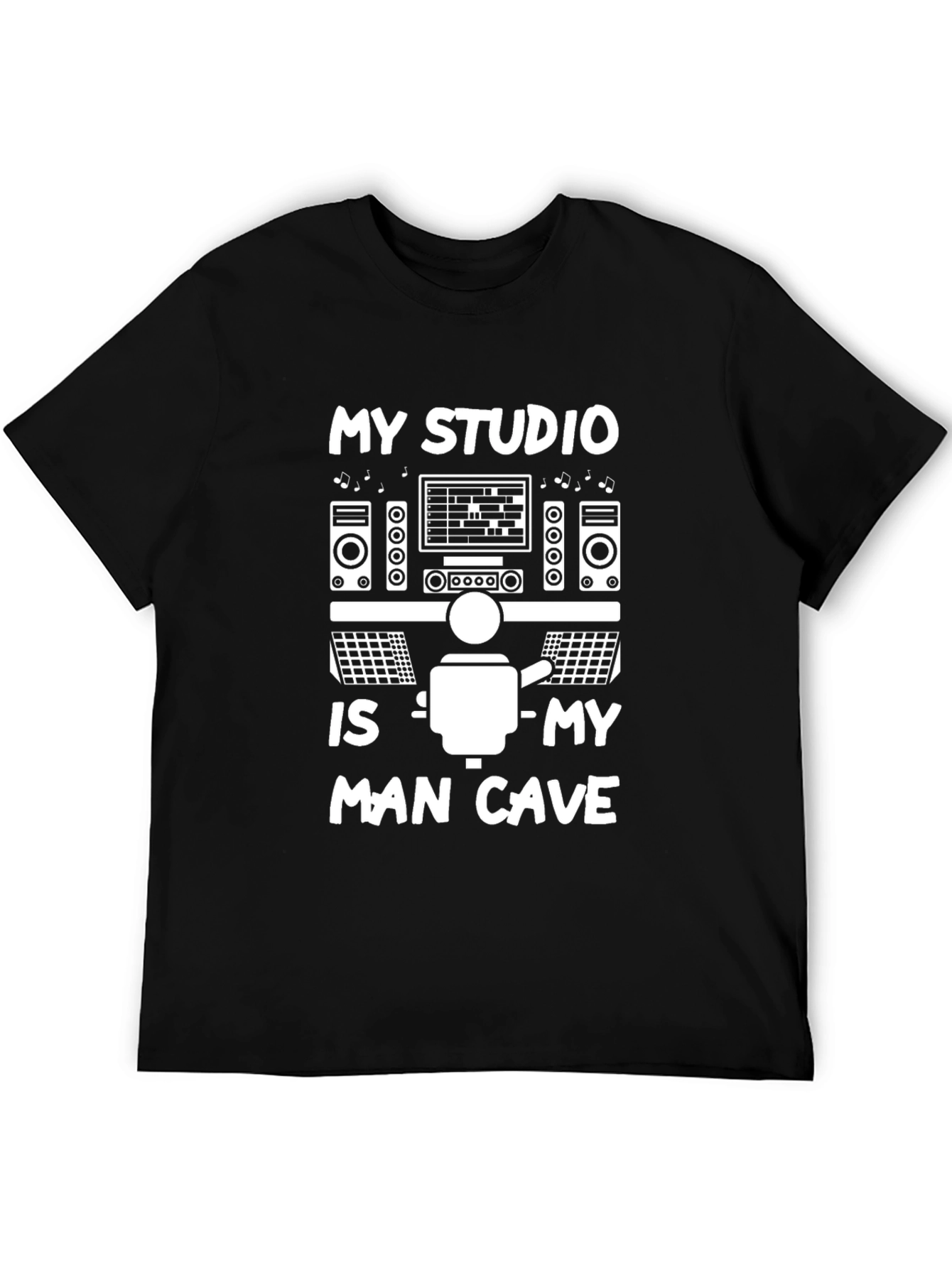 My Studio is My Man Cave Black T-Shirt
