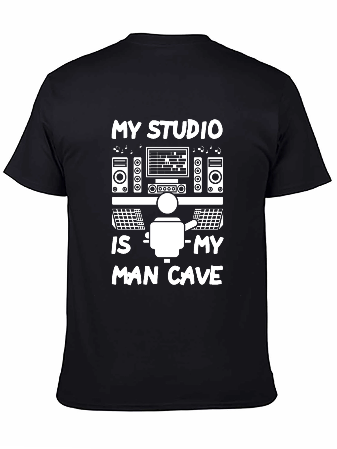 My Studio is My Man Cave Black T-Shirt