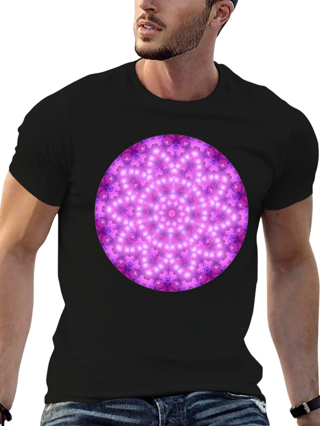 Cosmic Mandala Black T-Shirt