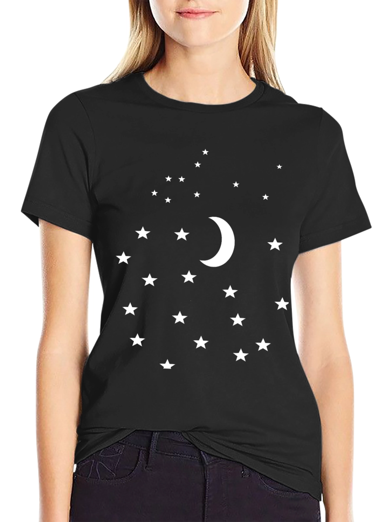 Moon & Stars Black Graphic Tee