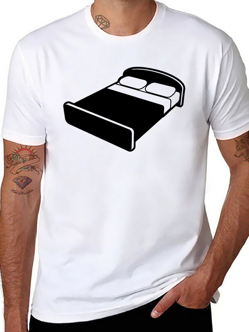 Bed Graphic Black T-Shirt - Relaxed Comfort