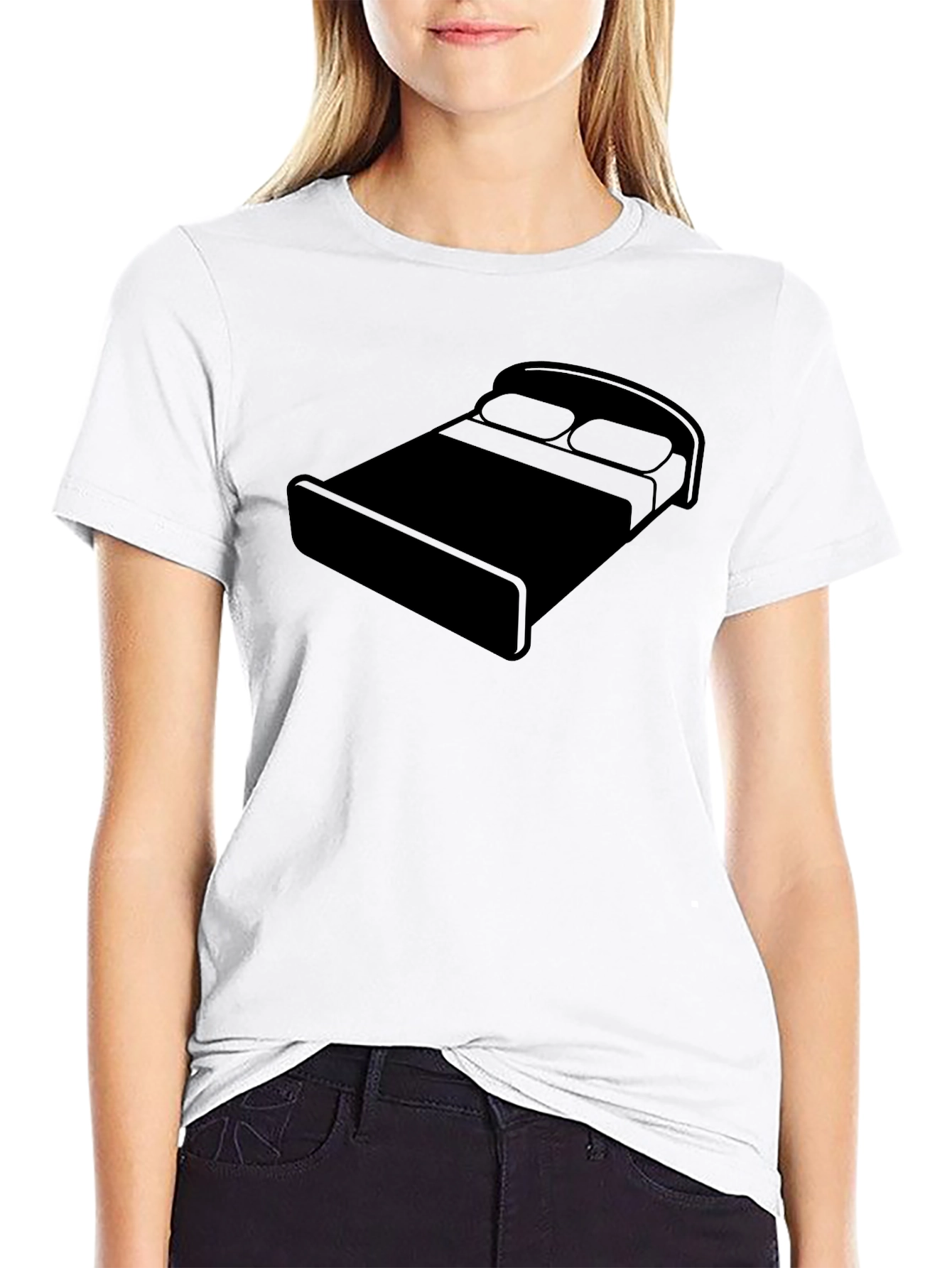 Bed Graphic Black T-Shirt - Relaxed Comfort