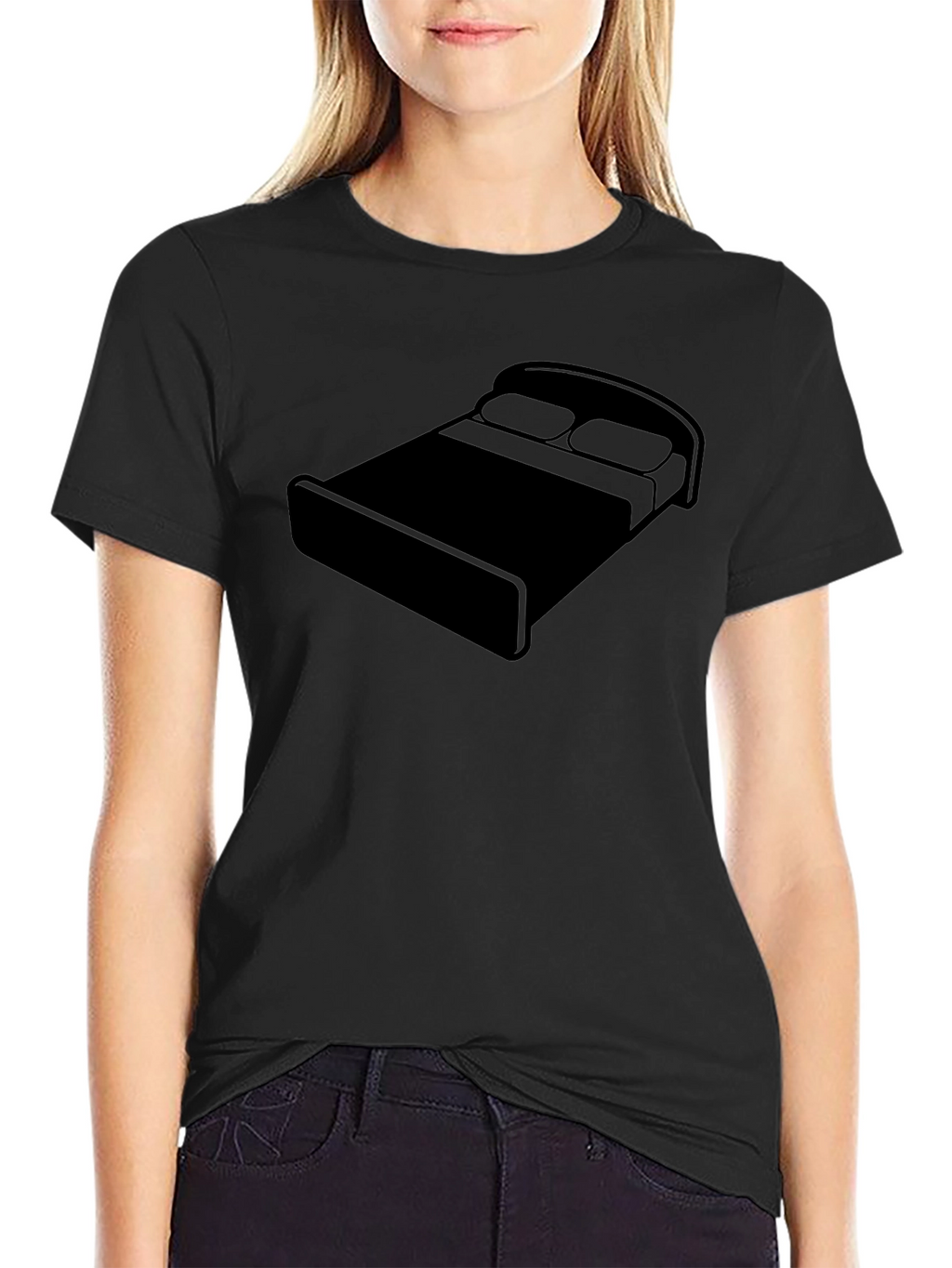 Bed Graphic Black T-Shirt - Relaxed Comfort