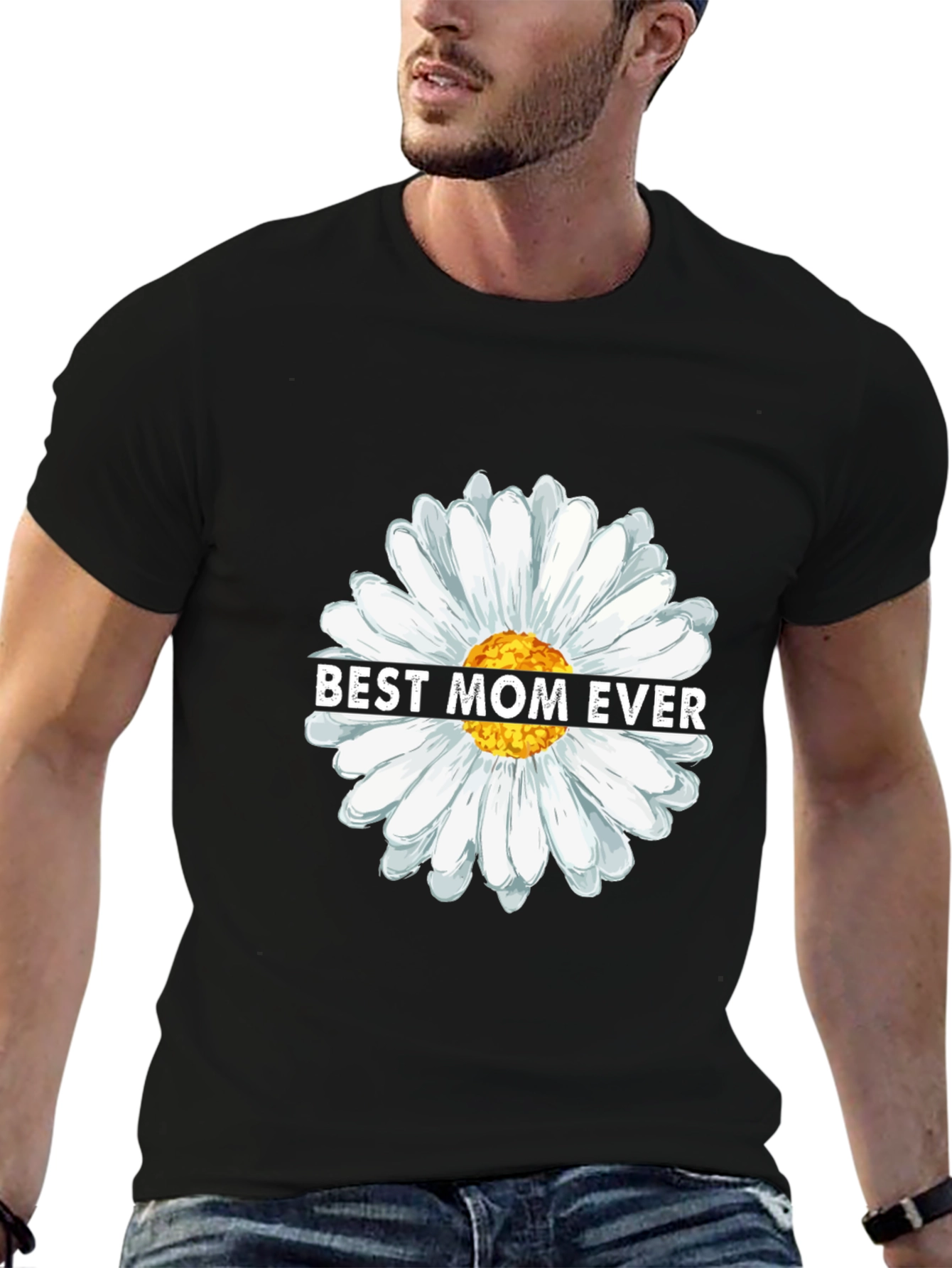 Best Mom Ever Daisy Flower Graphic T-Shirt