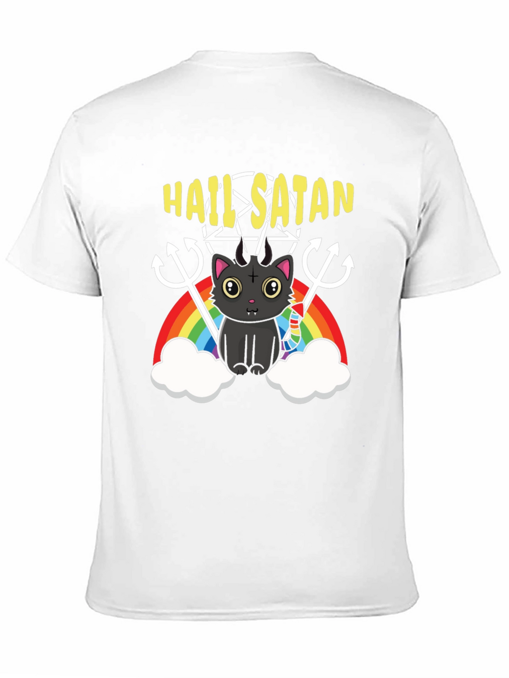 Hail Satan Cat Rainbow T-Shirt