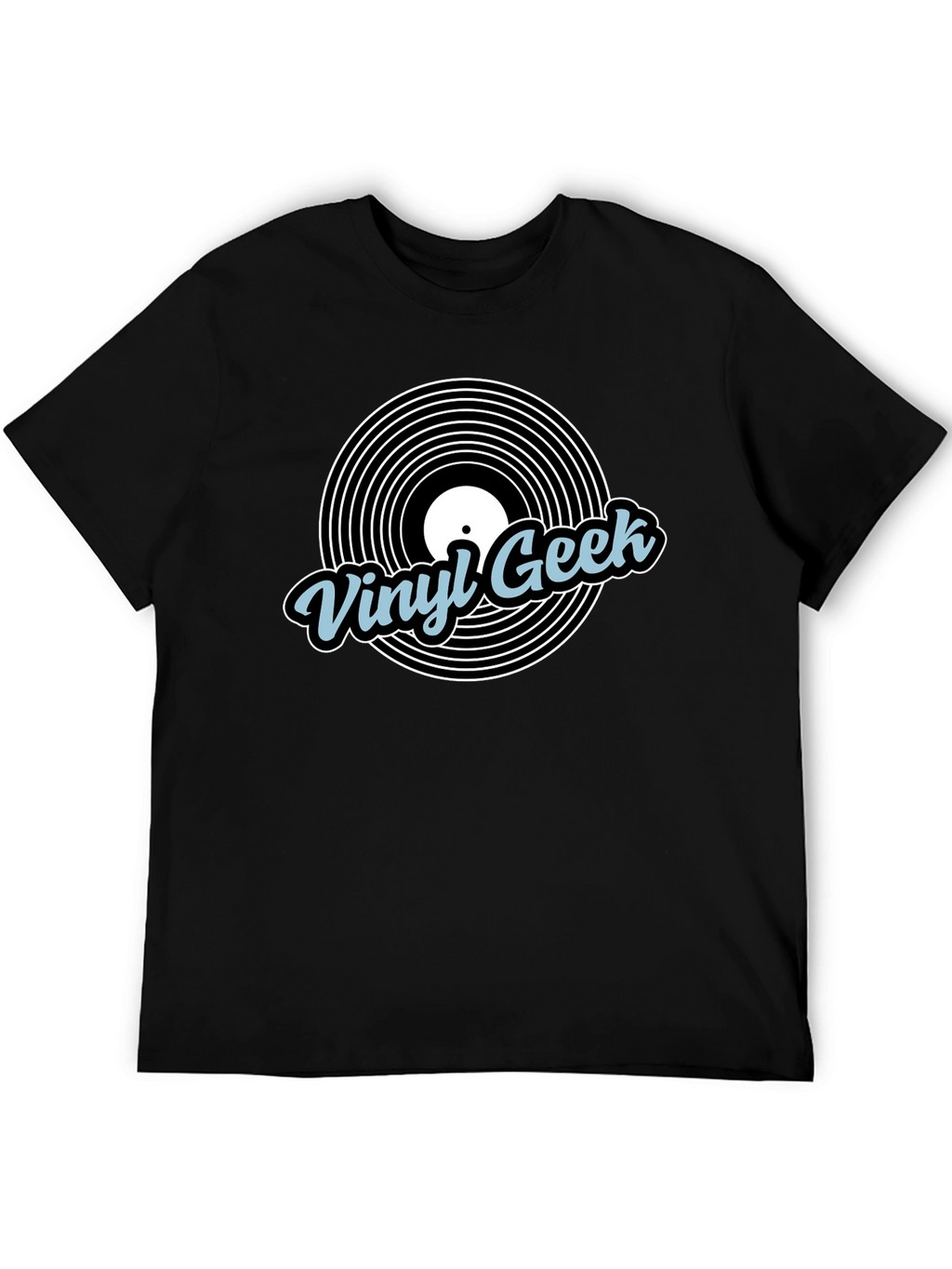 Vinyl Geek Black Graphic T-Shirt