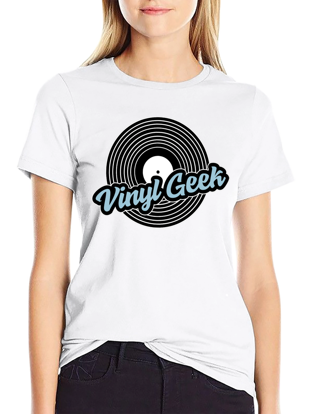 Vinyl Geek Black Graphic T-Shirt