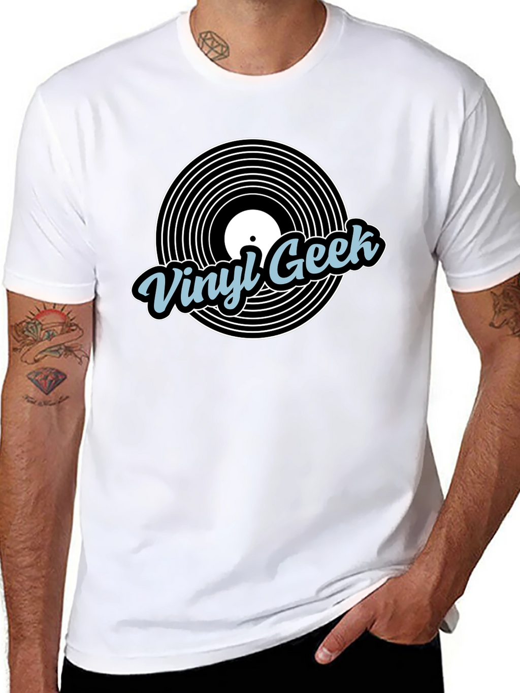 Vinyl Geek Black Graphic T-Shirt