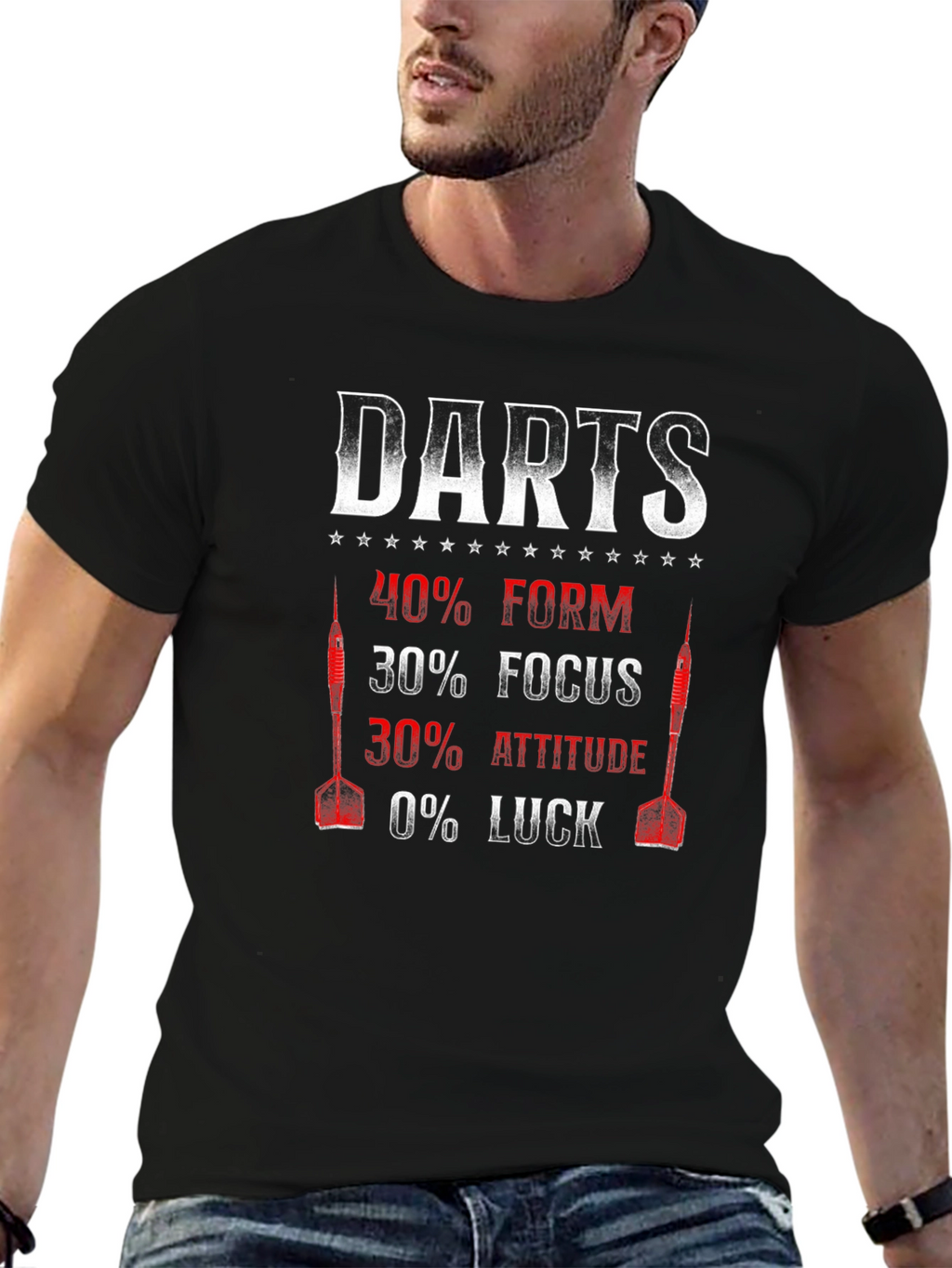 Darts Form Focus Attitude Luck T-Shirt