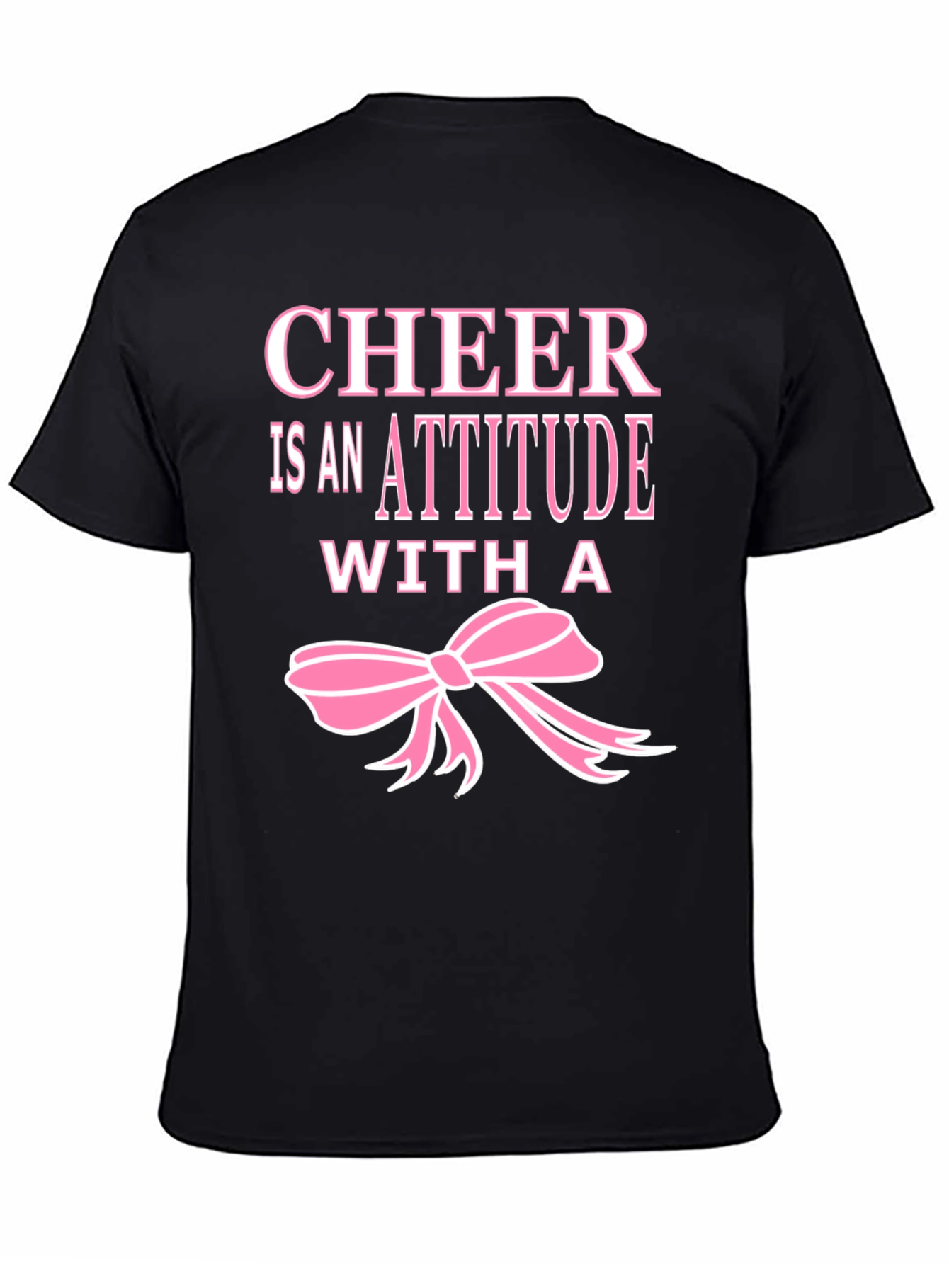 Cheer Attitude T-Shirt - Pink Ribbon Black Tee