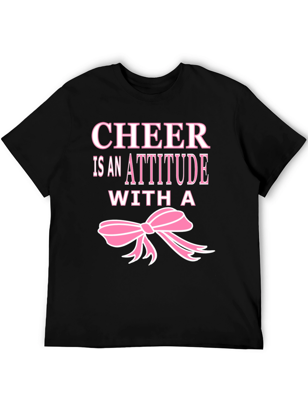 Cheer Attitude T-Shirt - Pink Ribbon Black Tee