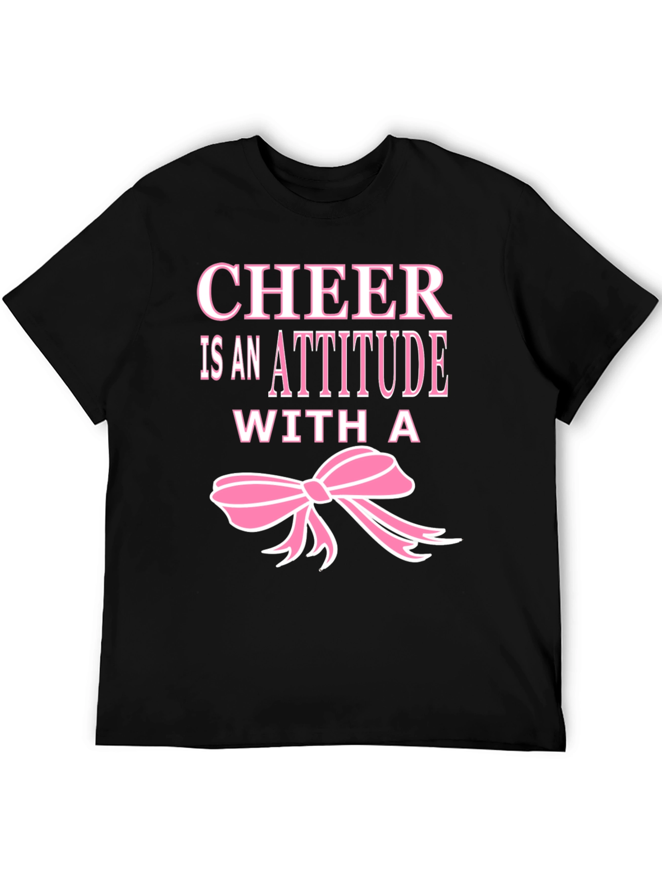 Cheer Attitude T-Shirt - Pink Ribbon Black Tee