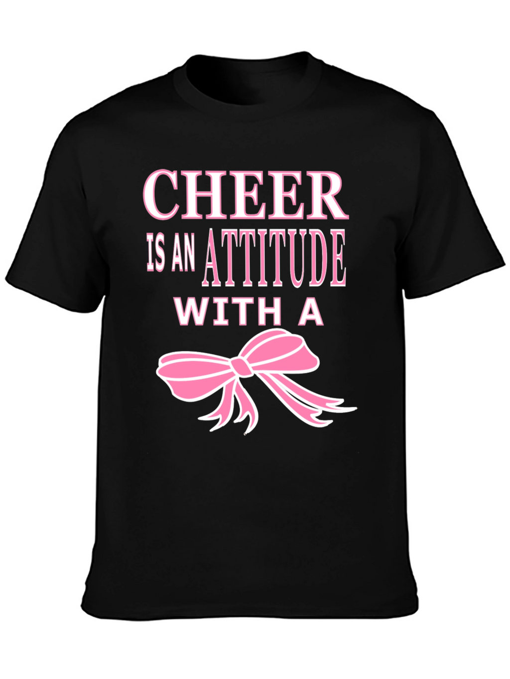 Cheer Attitude T-Shirt - Pink Ribbon Black Tee