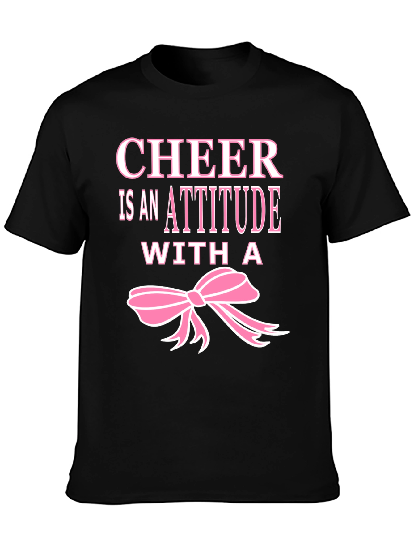 Cheer Attitude T-Shirt - Pink Ribbon Black Tee