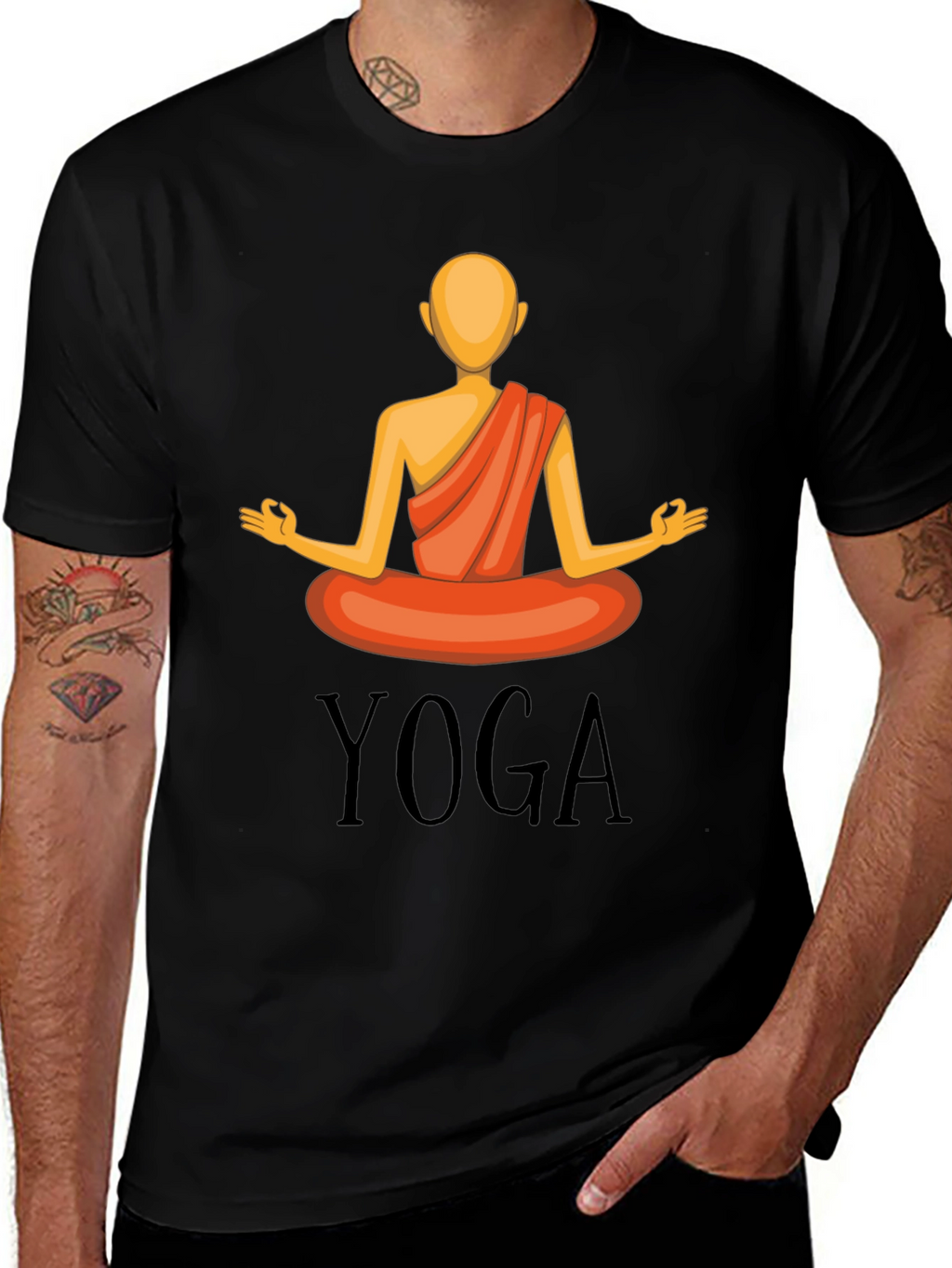 Yoga Graphic T-Shirt - Meditating Figure Design
