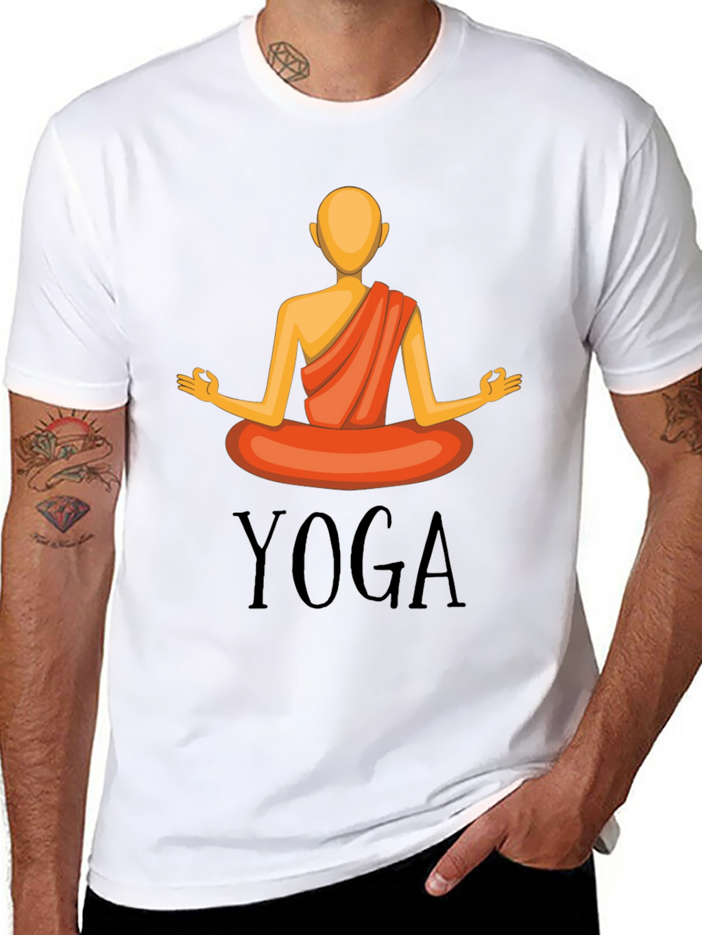 Yoga Graphic T-Shirt - Meditating Figure Design