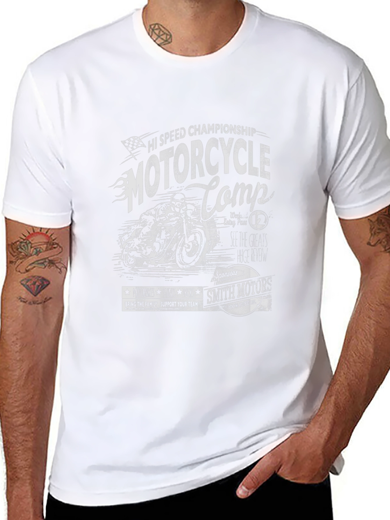 Motorcycle Competition Graphic Tee - Black