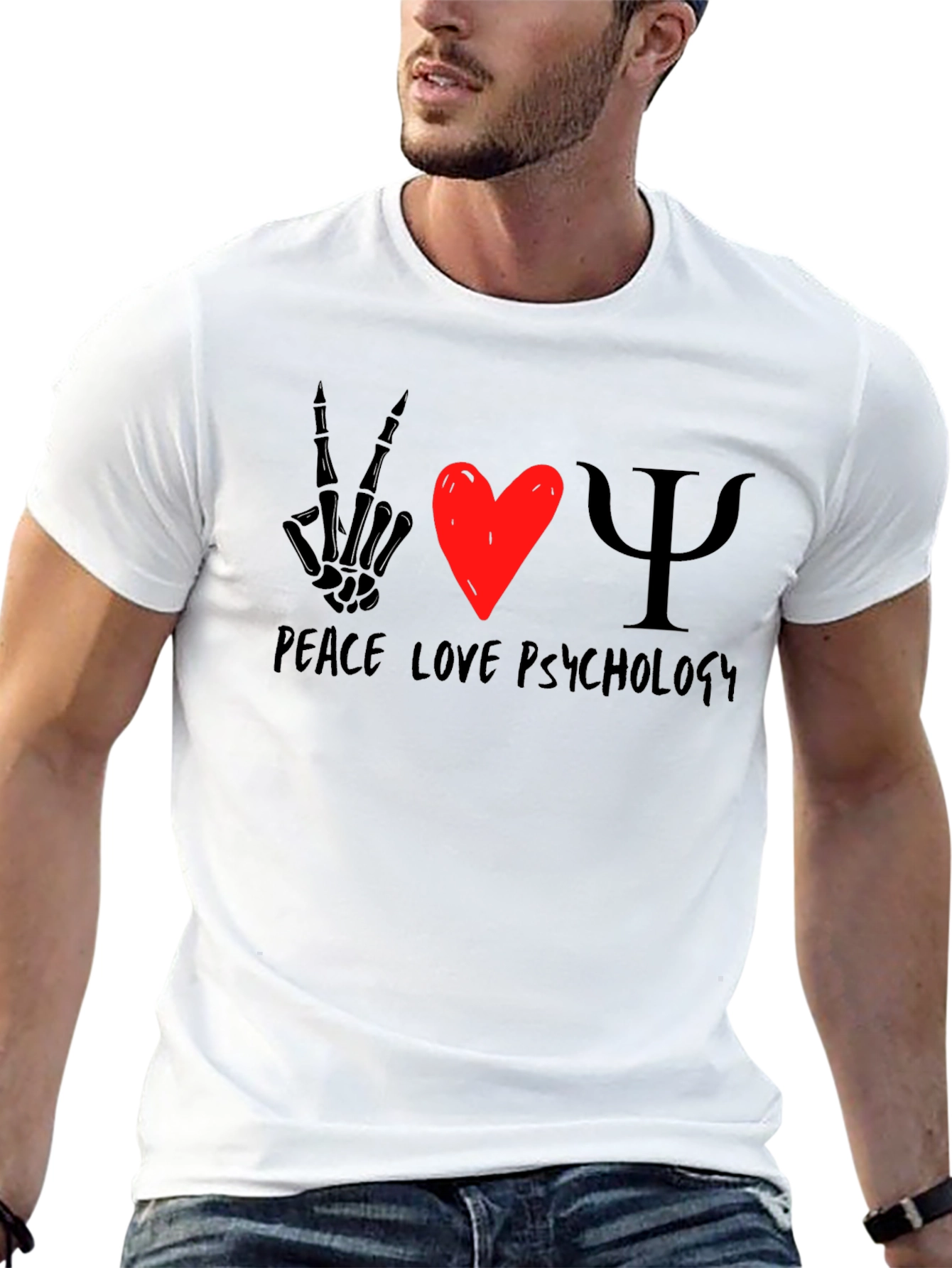 Peace Love Psychology Graphic T-Shirt