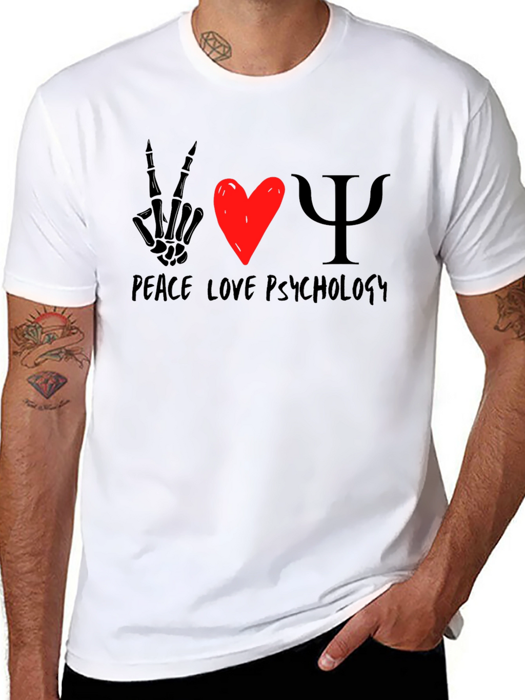 Peace Love Psychology Graphic T-Shirt