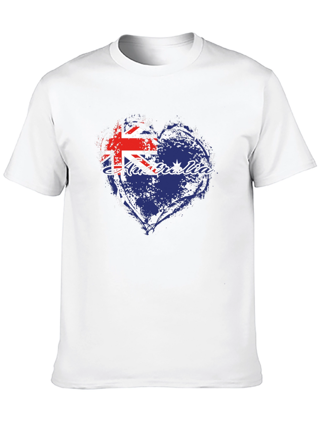 Australia Flag Heart Graphic Tee - Black