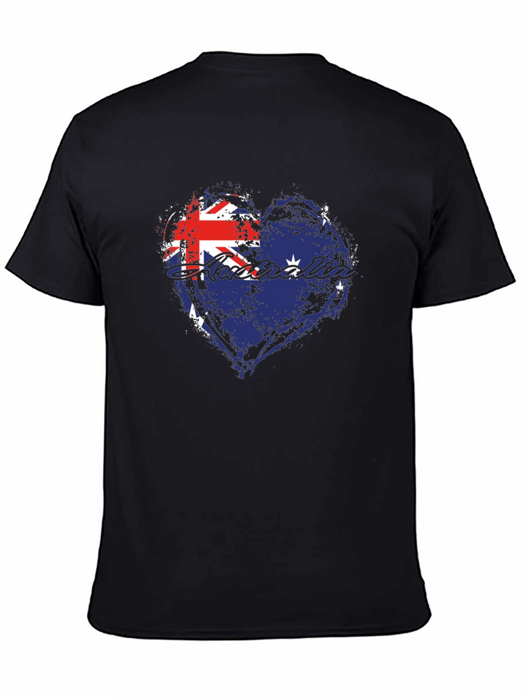 Australia Flag Heart Graphic Tee - Black
