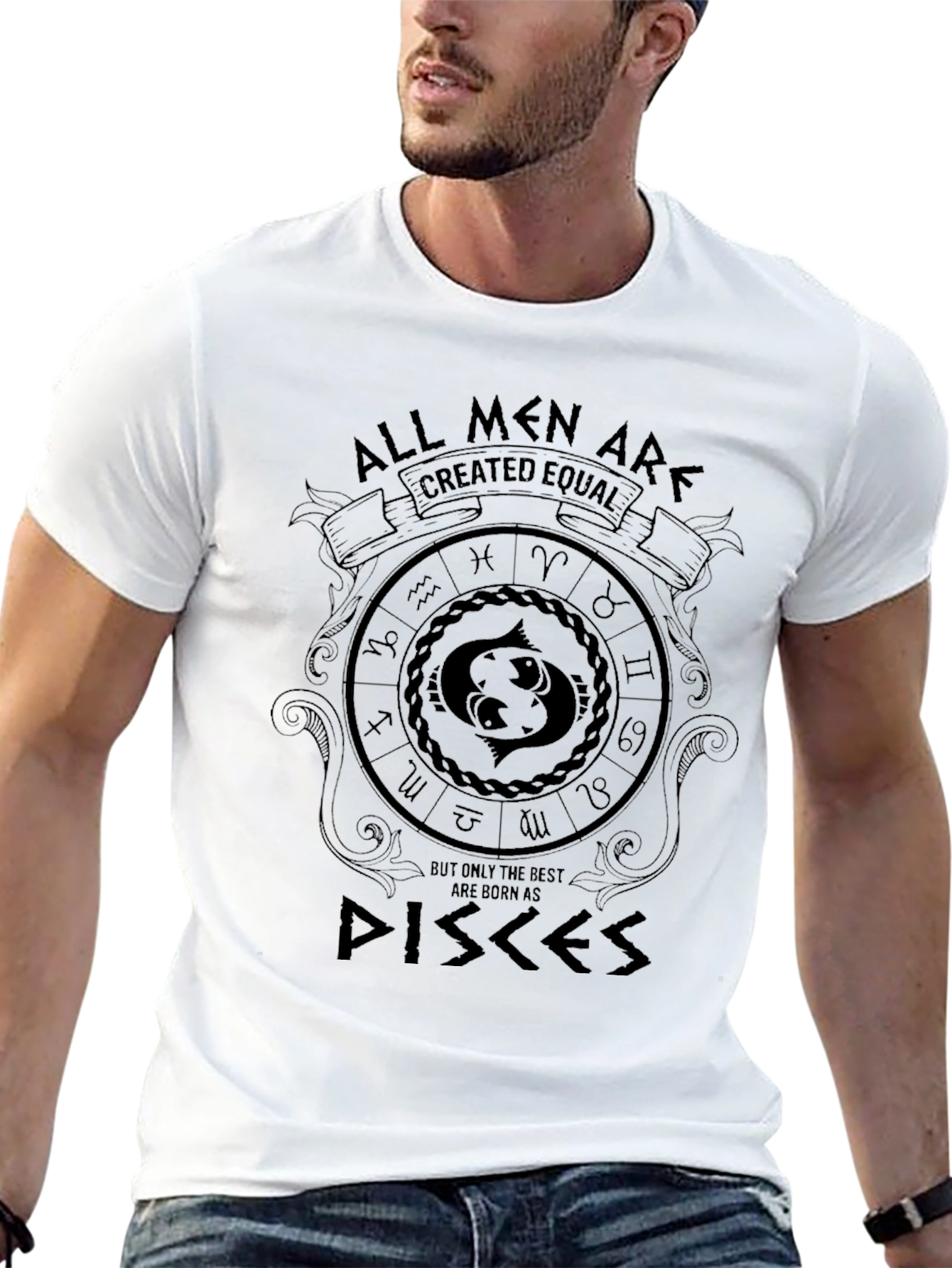 Pisces Zodiac Graphic T-Shirt - All Men Created Equal Tee