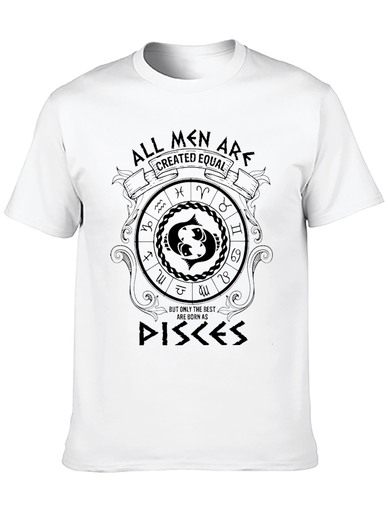 Pisces Zodiac Graphic T-Shirt - All Men Created Equal Tee