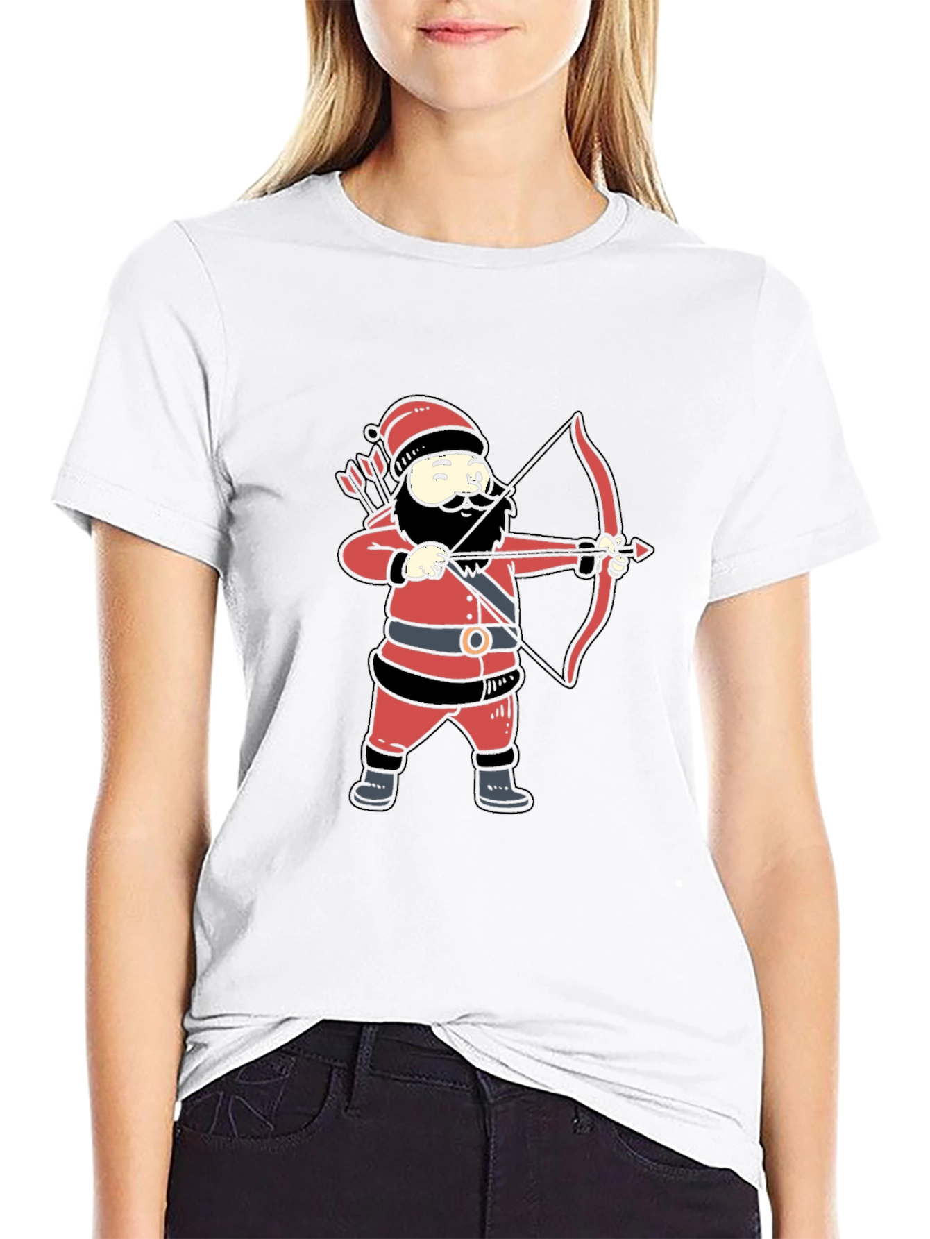 Santa Archer Graphic Tee - Black