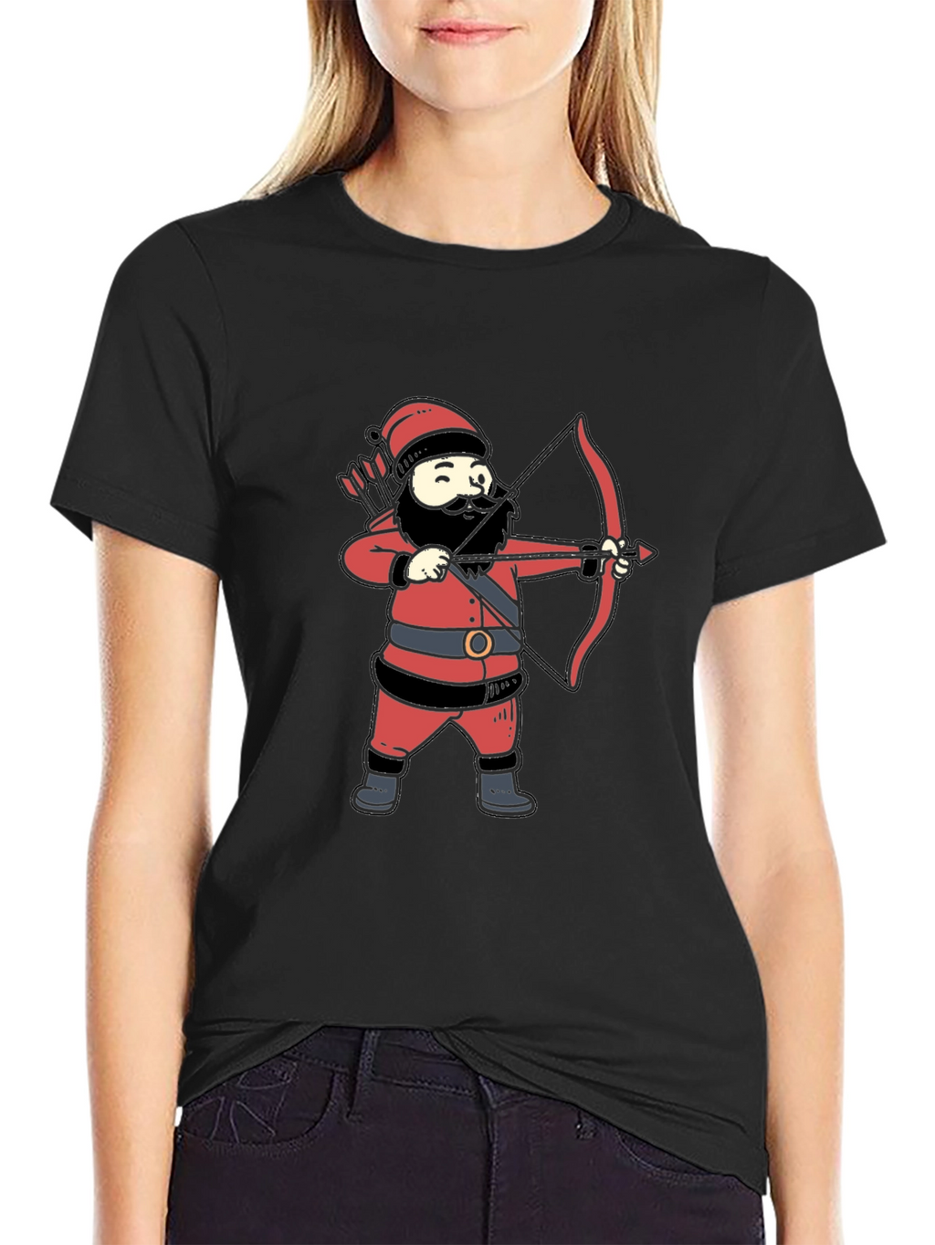 Santa Archer Graphic Tee - Black