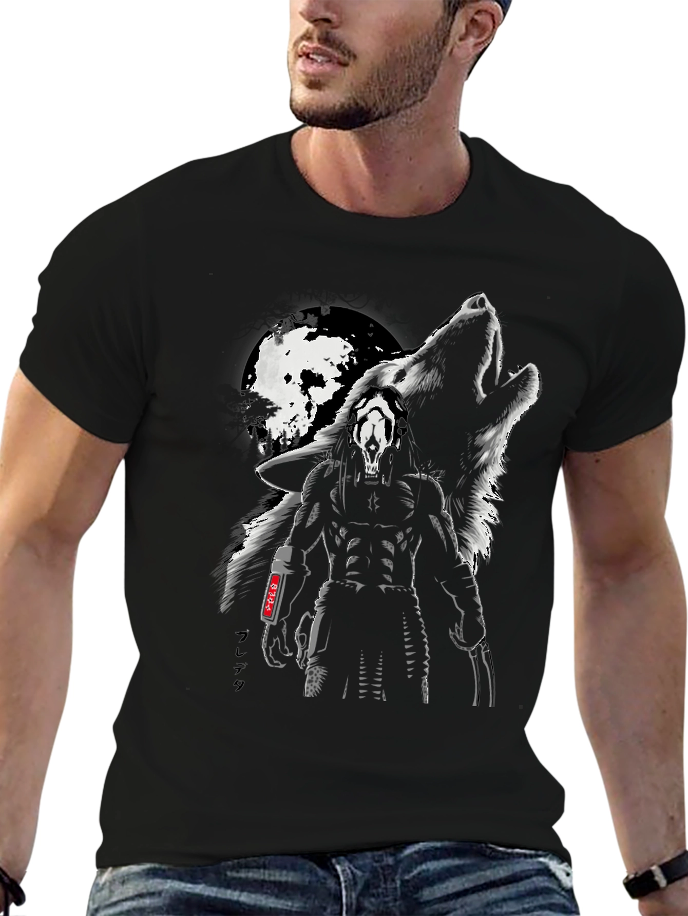 Predator Wolf Moon Black T-Shirt
