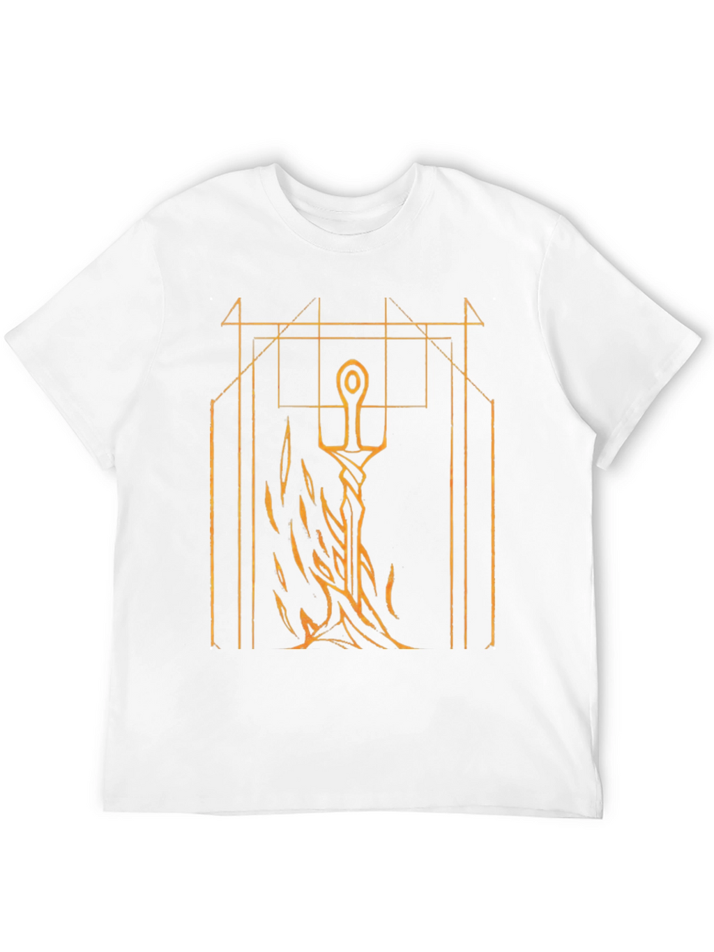 Sword & Geometric Graphic Black T-Shirt