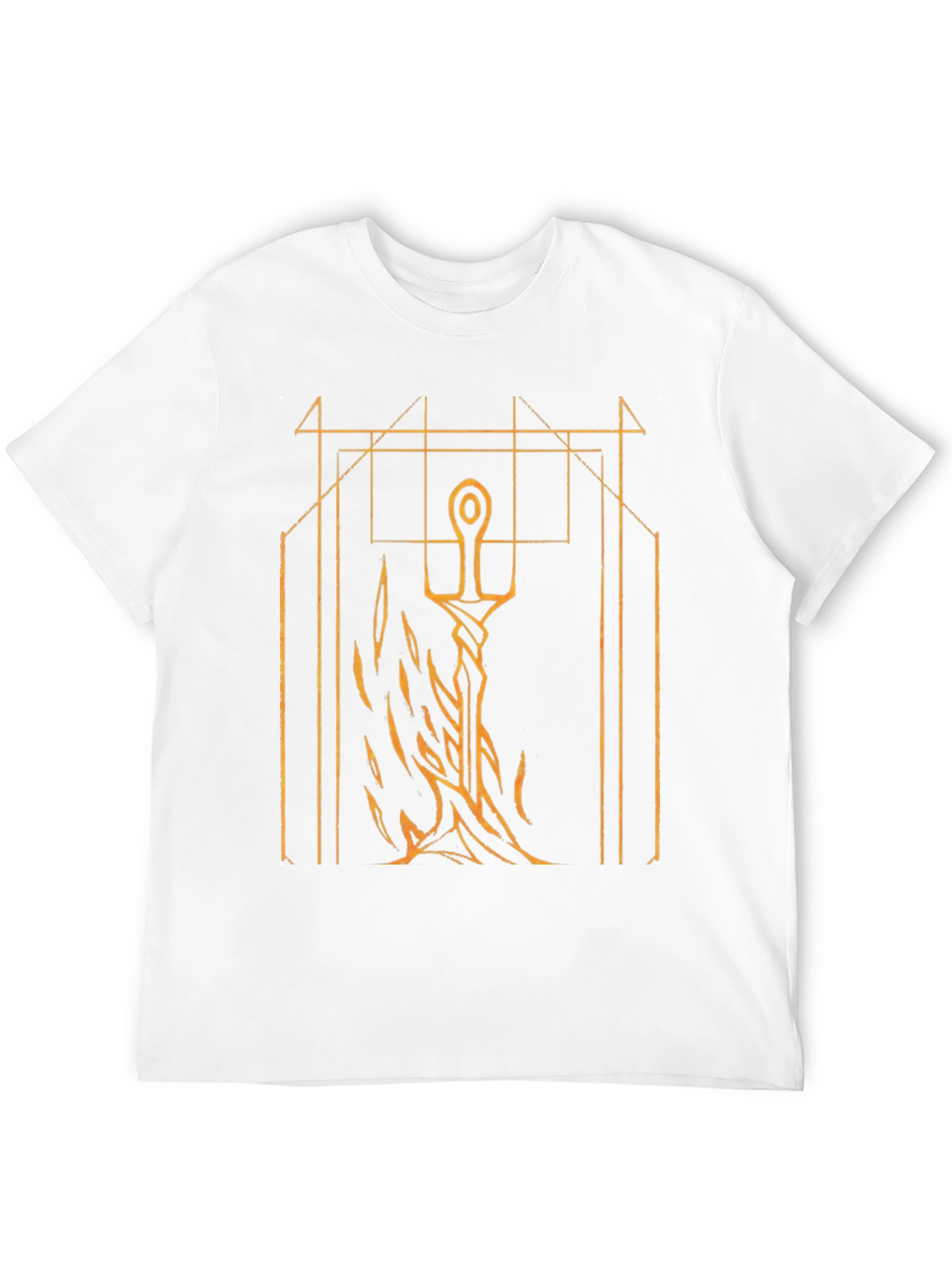 Sword & Geometric Graphic Black T-Shirt