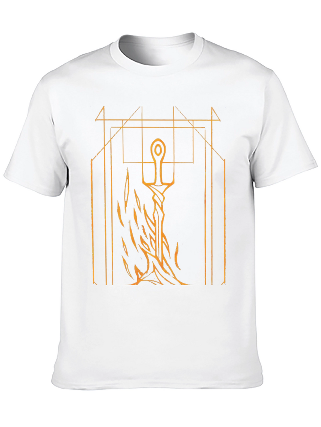 Sword & Geometric Graphic Black T-Shirt