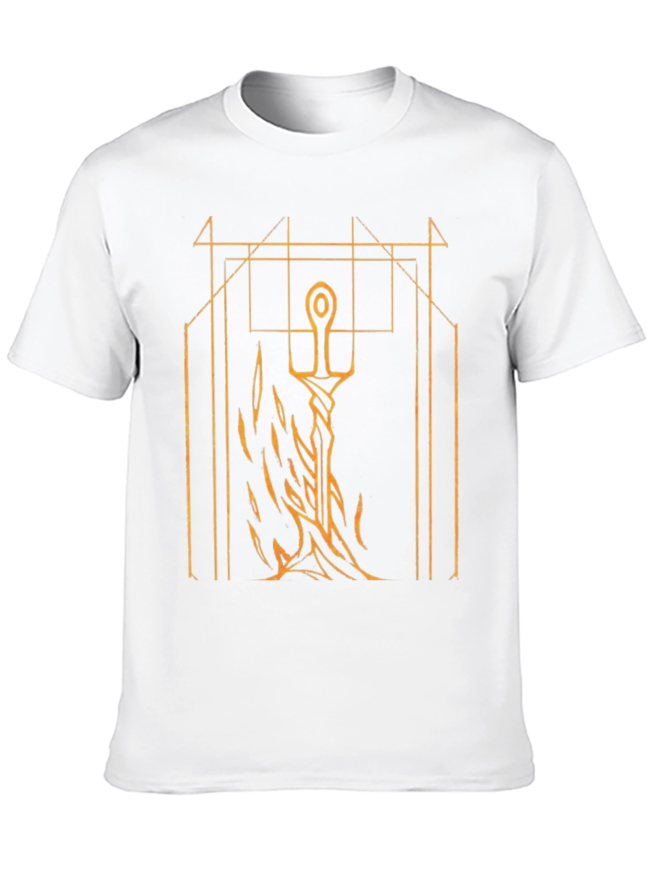 Sword & Geometric Graphic Black T-Shirt